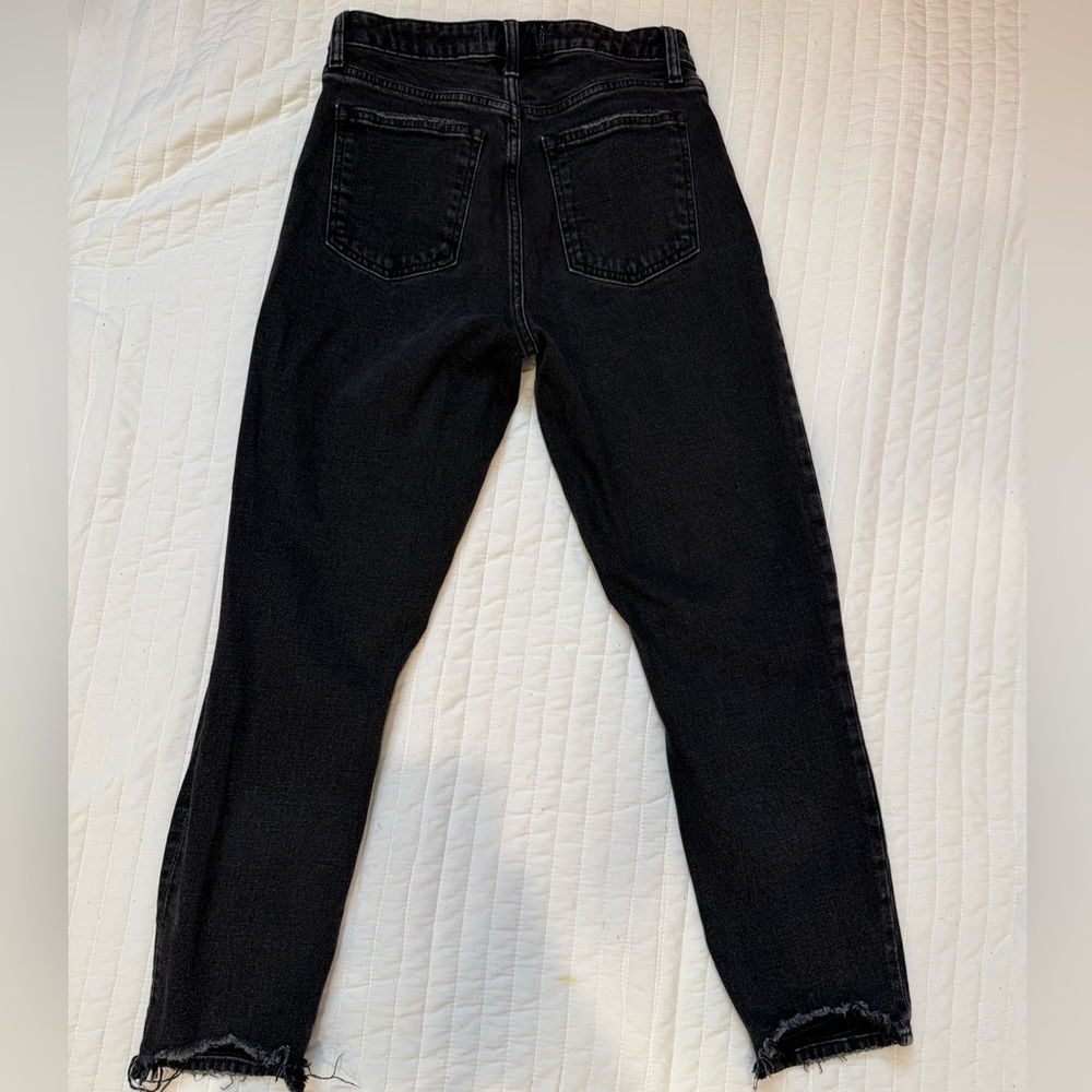 Abercrombie & Fitch The Mom High Rise Curve Love Black Jeans Size 26 2R - Picture 5 of 5